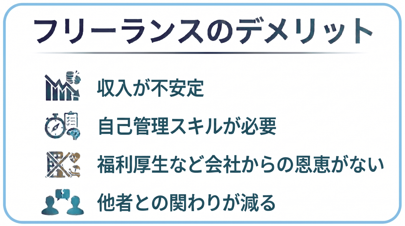 フリーランスのデメリット